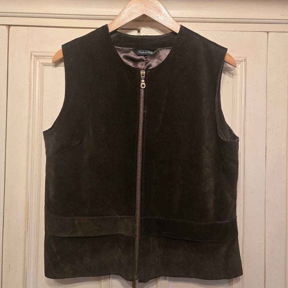 Rem Garson Suede Vest Brown Vintage Large